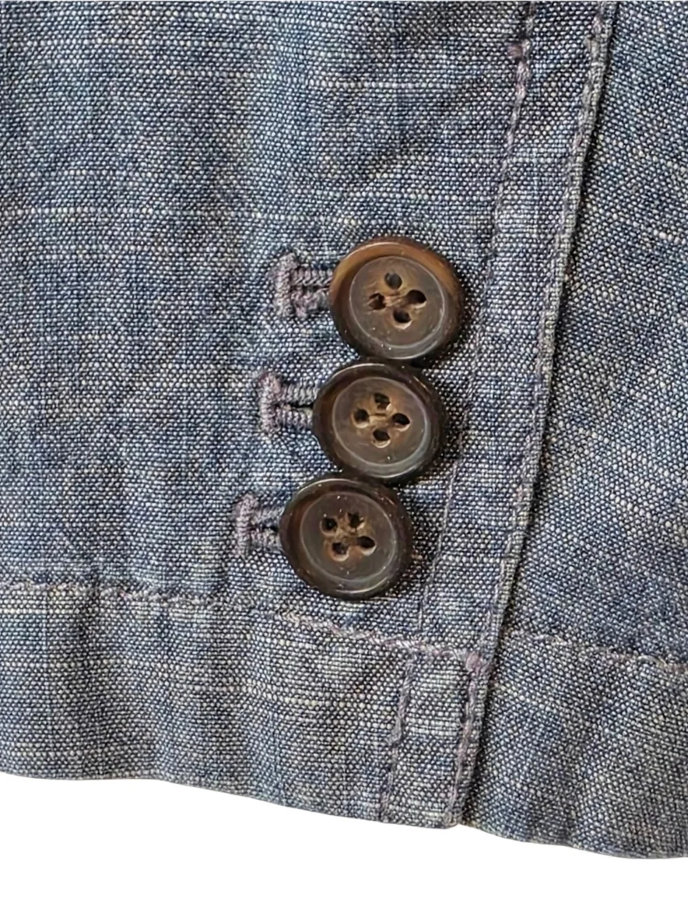 J.Crew Blue Chambray Cotton 2 Button Blazer Jacket Women's Size 8